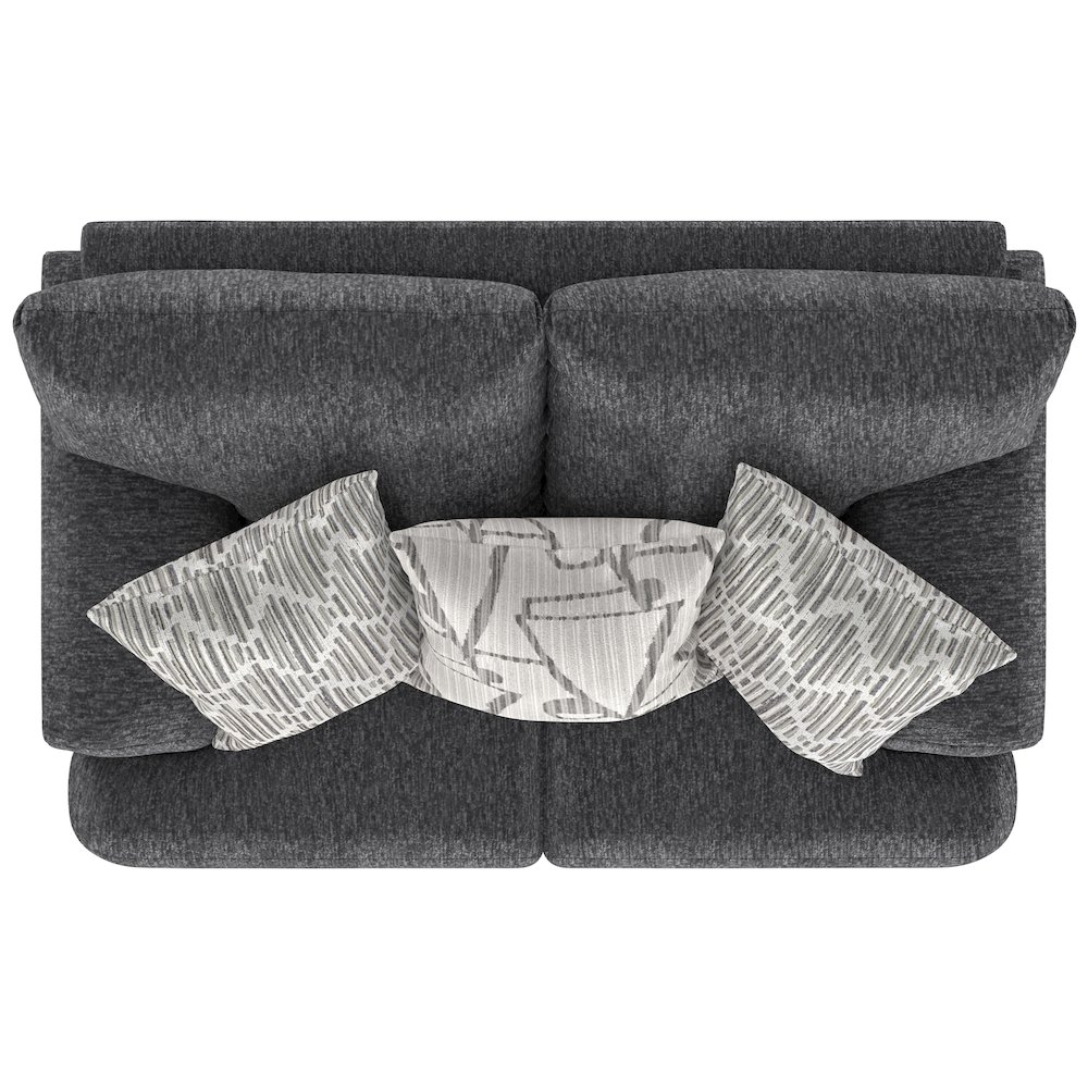 Tyson Loveseat with Cuddler Cushions in Grey Color. Picture 11