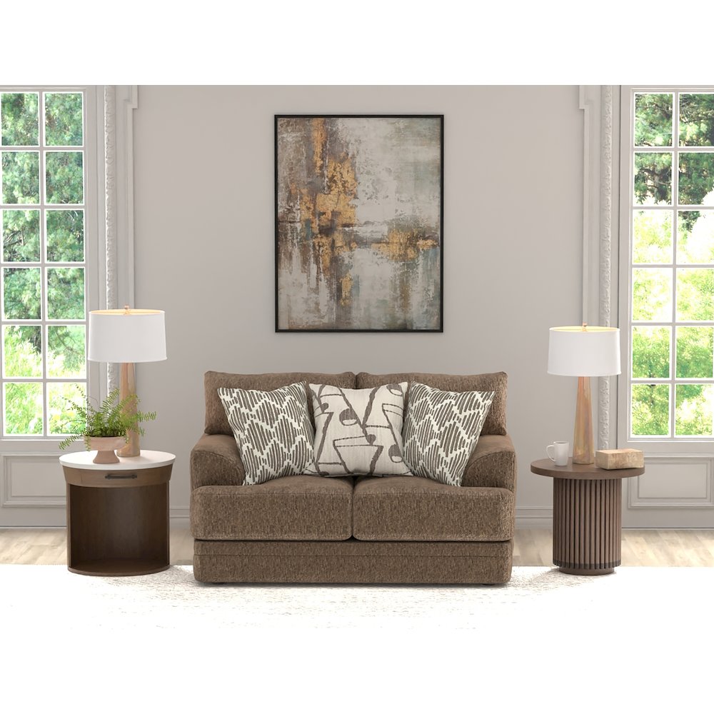 Tyson Loveseat with Cuddler Cushions in Brown Color. Picture 12