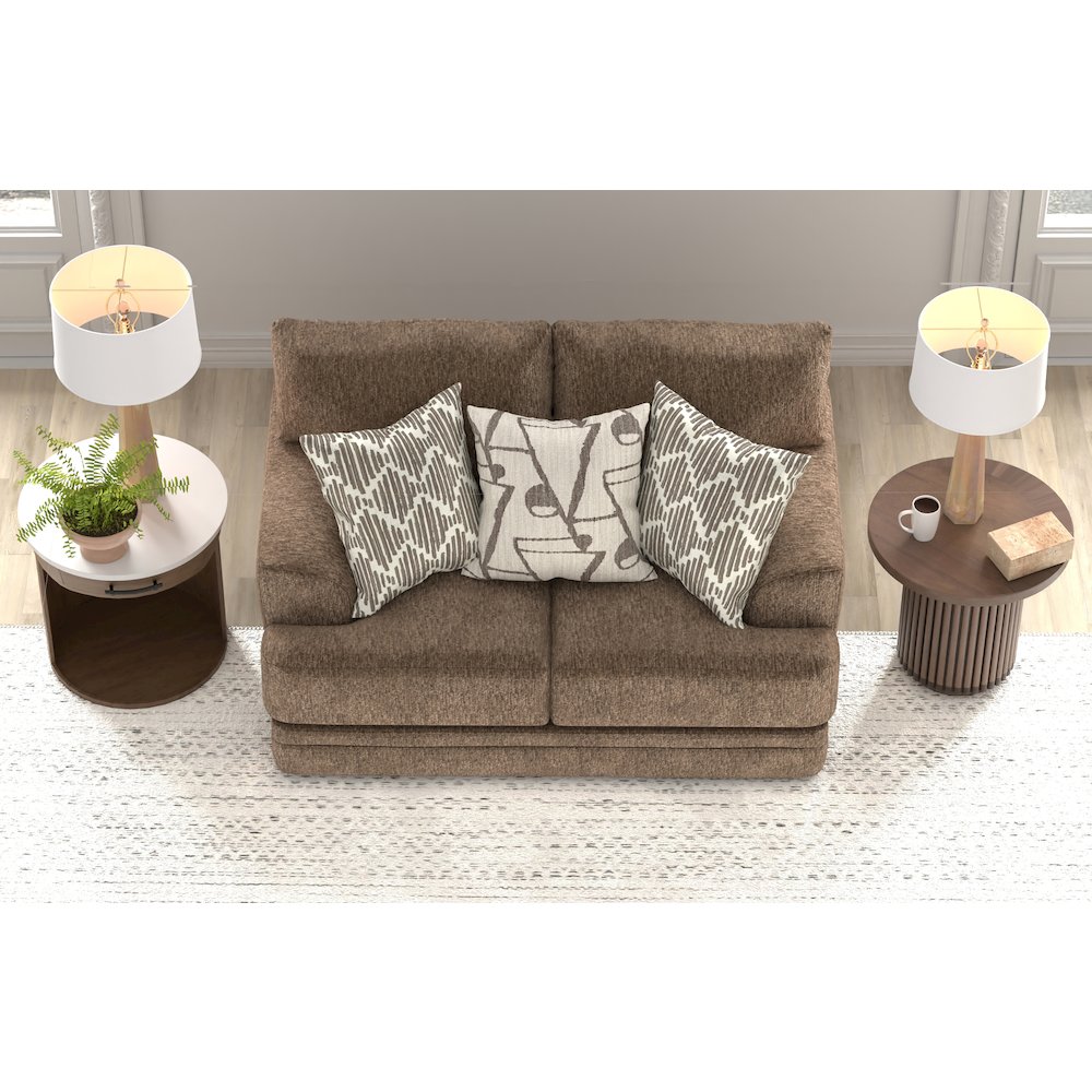 Tyson Loveseat with Cuddler Cushions in Brown Color. Picture 11