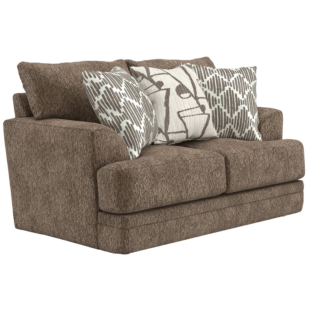 Tyson Loveseat with Cuddler Cushions in Brown Color. Picture 1