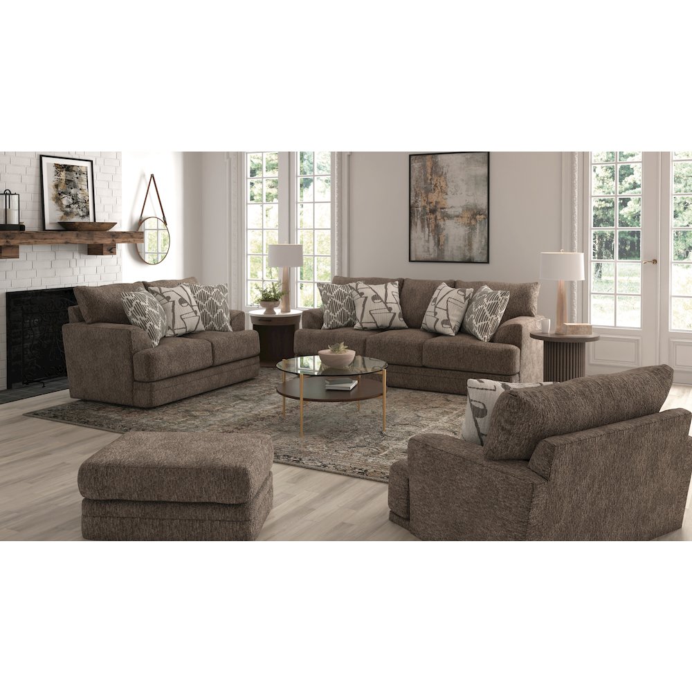 Tyson Loveseat with Cuddler Cushions in Brown Color. Picture 8