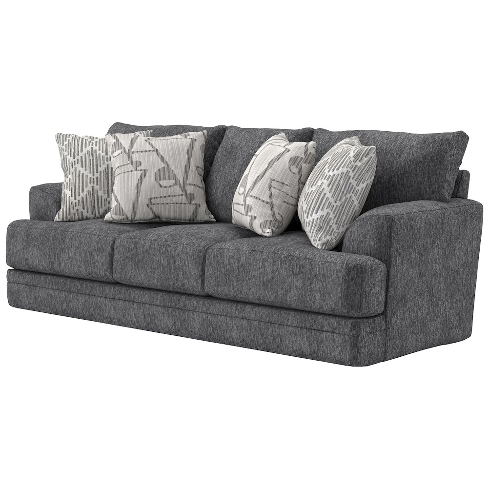Tyson 93" Sofa with Cuddler Cushions in Grey Color. Picture 2