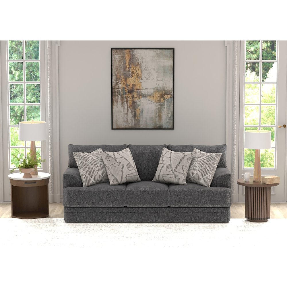 Tyson 93" Sofa with Cuddler Cushions in Grey Color. Picture 7