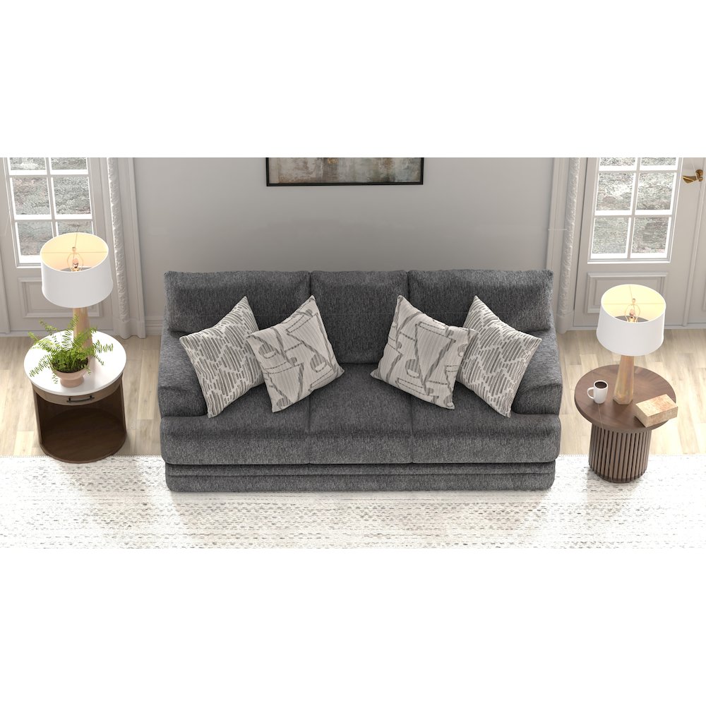 Tyson 93" Sofa with Cuddler Cushions in Grey Color. Picture 8
