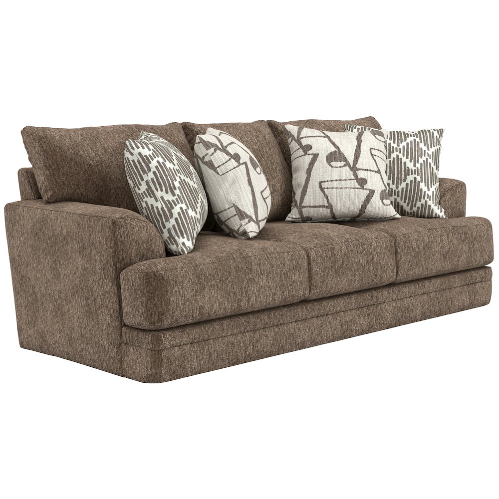 Tyson 93" Sofa with Cuddler Cushions in Brown Color. Picture 1