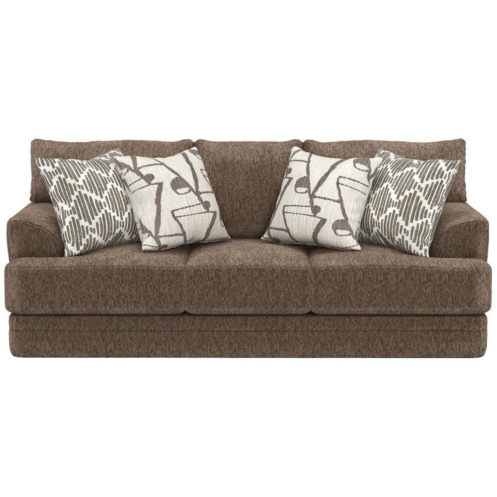 Tyson 93" Sofa with Cuddler Cushions in Brown Color. Picture 5