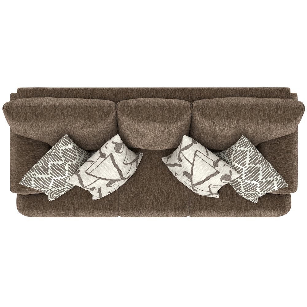 Tyson 93" Sofa with Cuddler Cushions in Brown Color. Picture 14