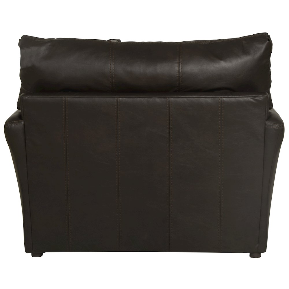 Italian Top Grain Leather Match Chair with Cuddler Seat Cushion in Brown Color. Picture 2