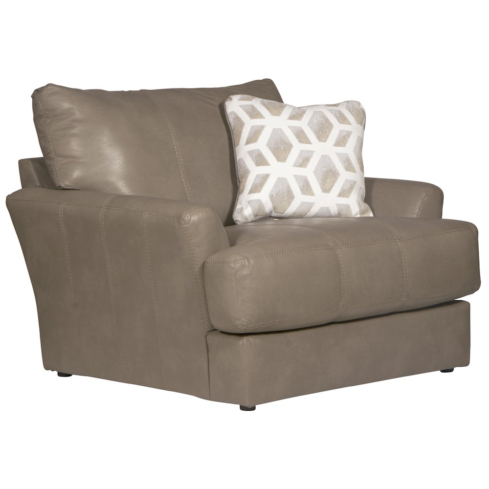 Prato Italian Top Grain Leather Match Chair in Beige Color. Picture 1