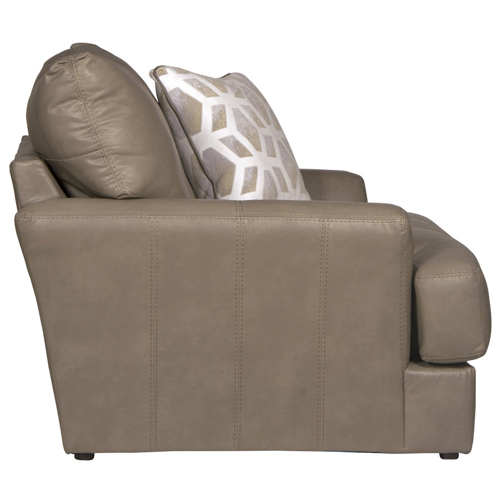 Prato Italian Top Grain Leather Match Chair in Beige Color. Picture 4