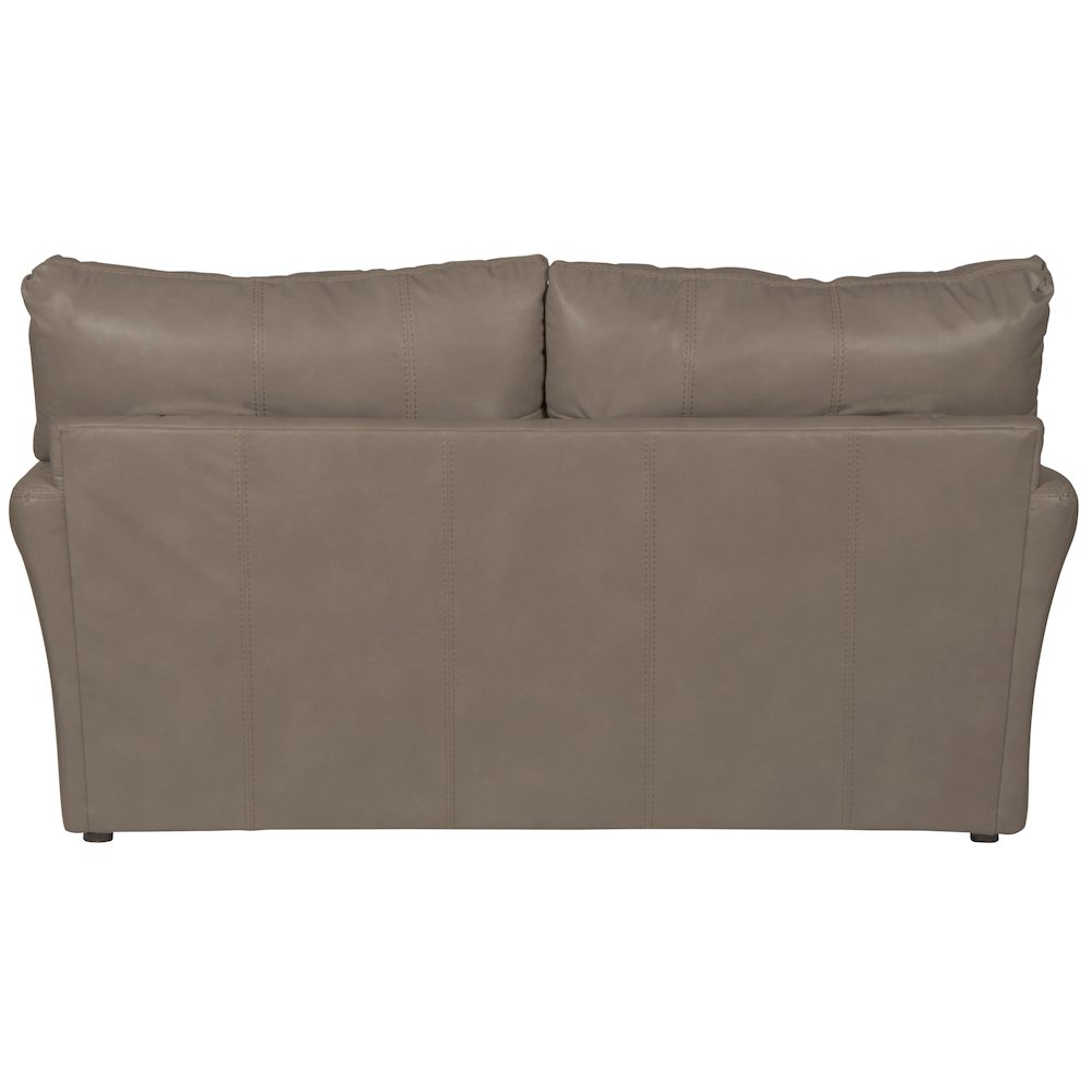 Top Grain Italian Leather Match Loveseat with Cuddler Cushions in Beige Color. Picture 2