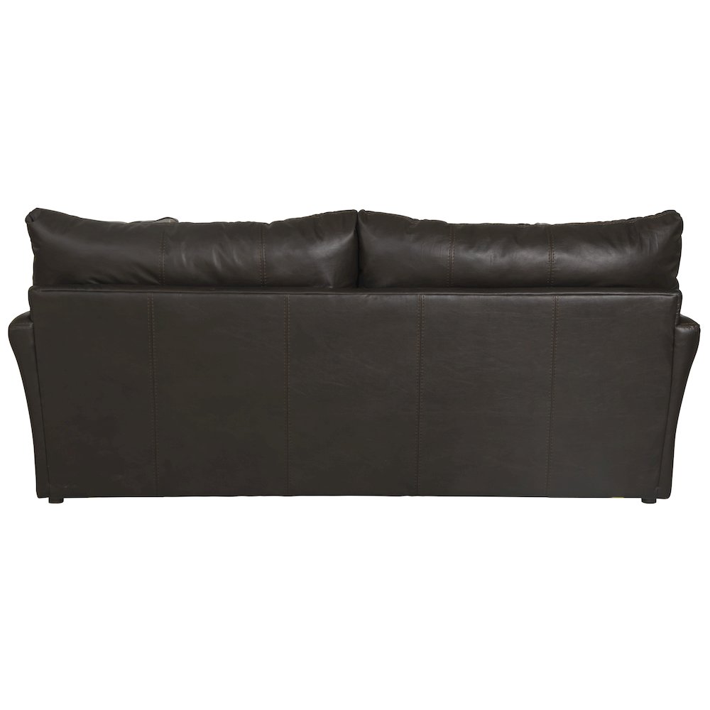 Prato Top Grain Italian Leather Match Sofa with Cuddler Cushions in Brown Color. Picture 2