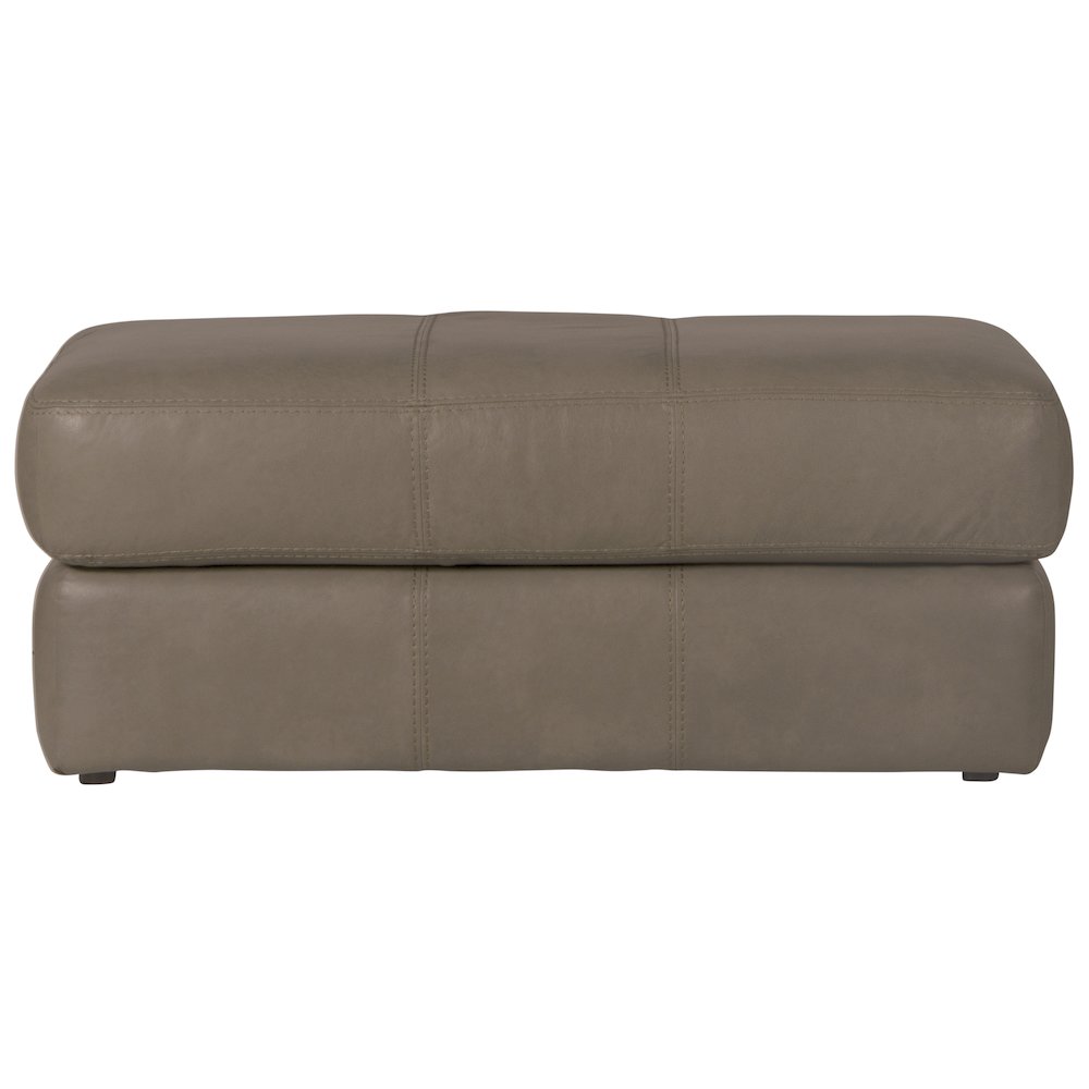 Prato Italian Top Grain Leather Match Ottoman in Beige Color. Picture 2