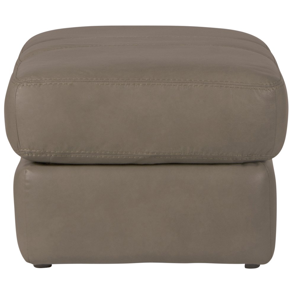 Prato Italian Top Grain Leather Match Ottoman in Beige Color. Picture 3