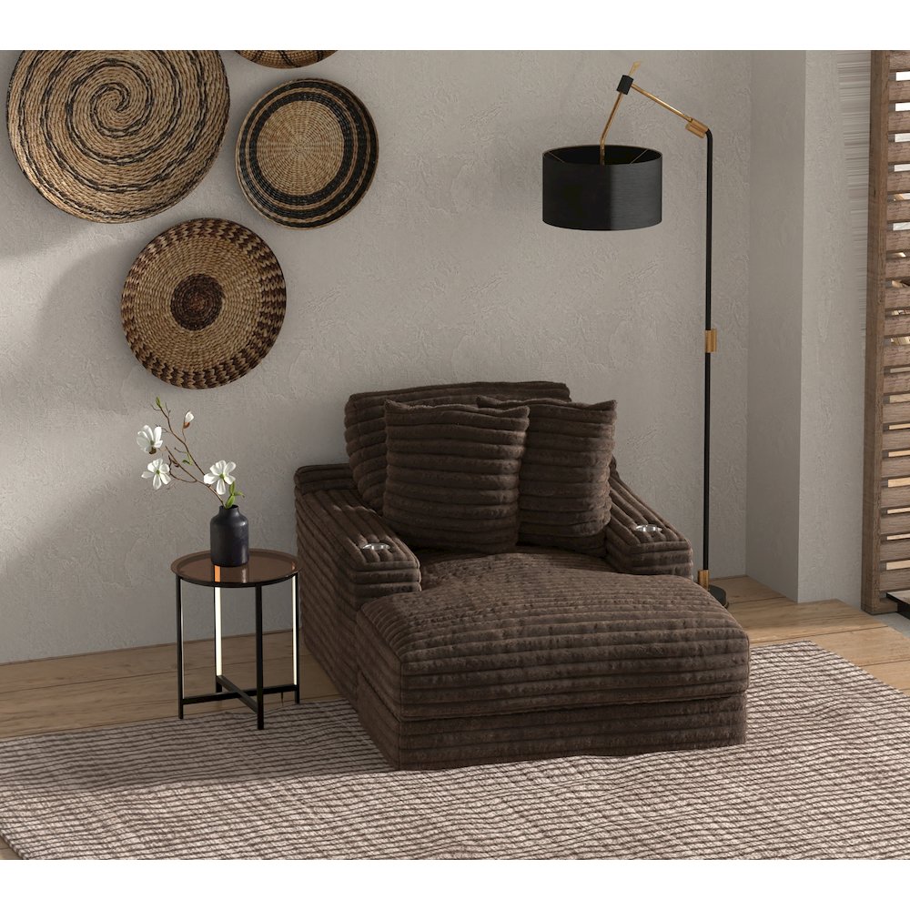 Comfrey Chaise in Chocolate Color. Picture 7