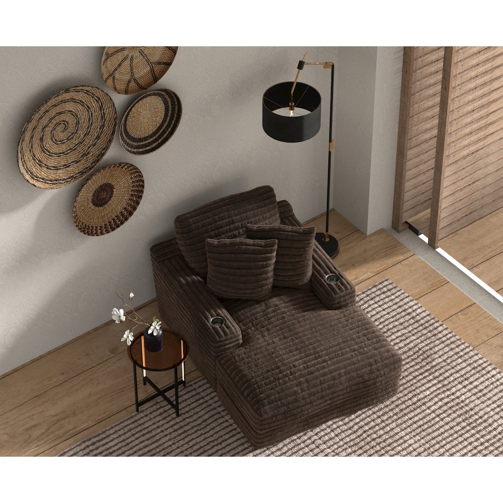 Comfrey Chaise in Chocolate Color. Picture 8