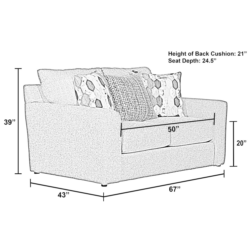 Hooten Loveseat in Blue Color. Picture 2