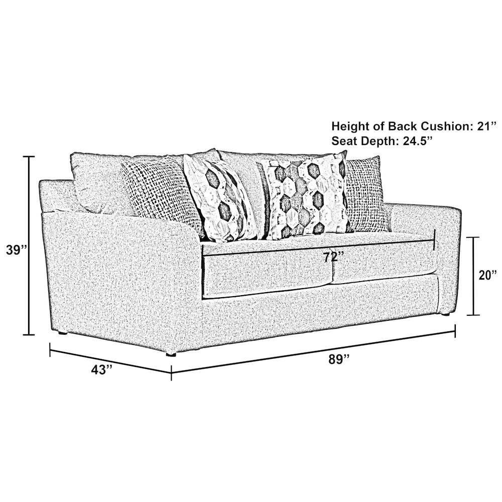 Hooten Sofa in Blue Color. Picture 2