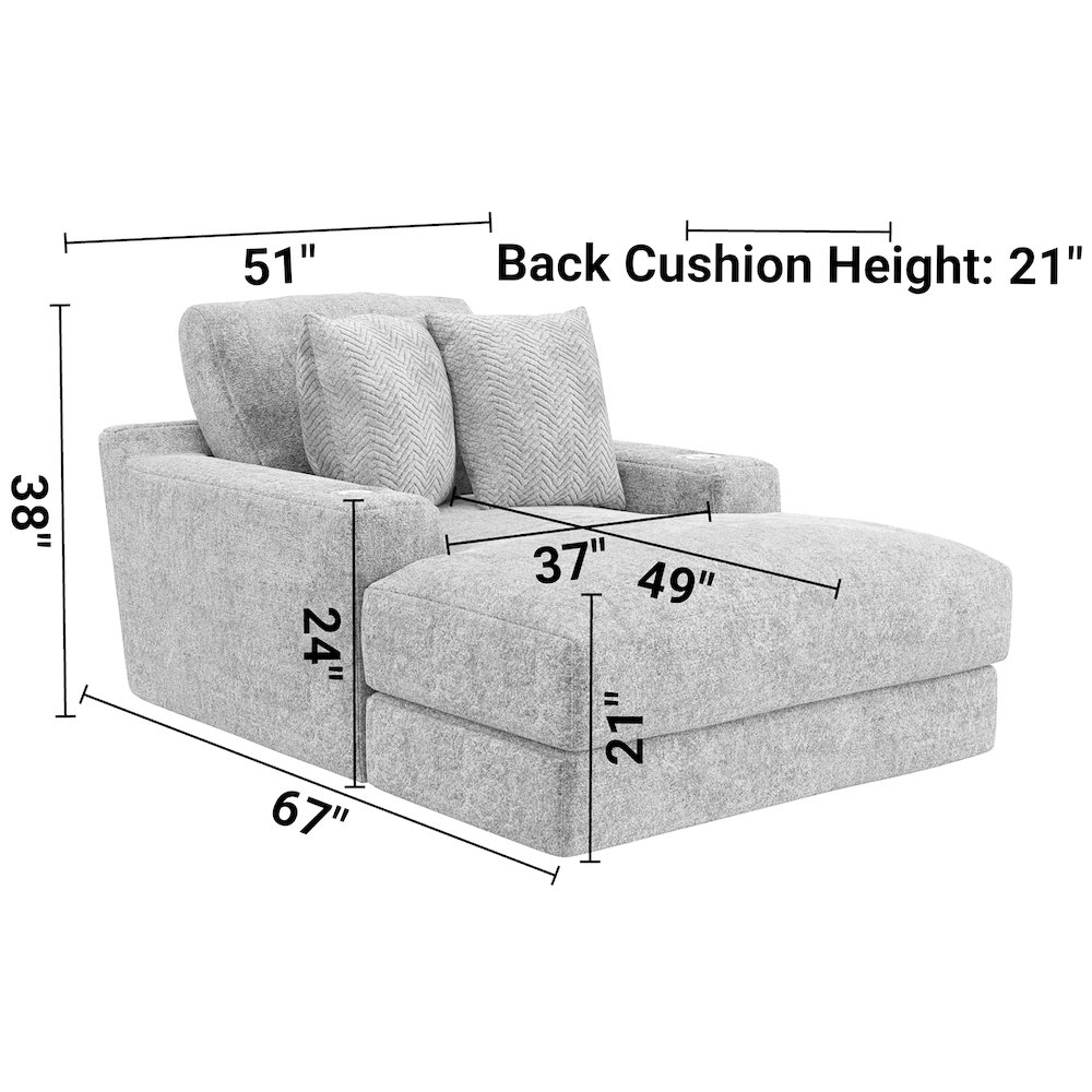 Cozy Chaise with USB Charging Ports in Beige Color. Picture 3