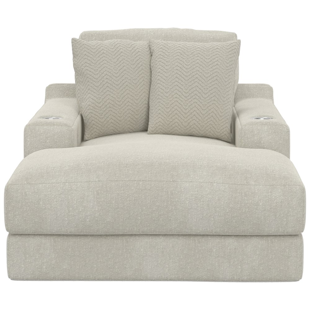 Cozy Chaise with USB Charging Ports in Beige Color. Picture 4