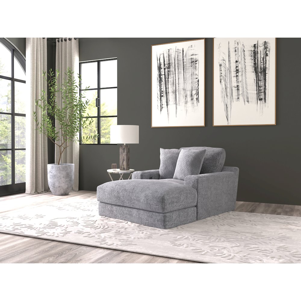 Cozy Chaise with USB Charging Ports in Grey Color. Picture 5