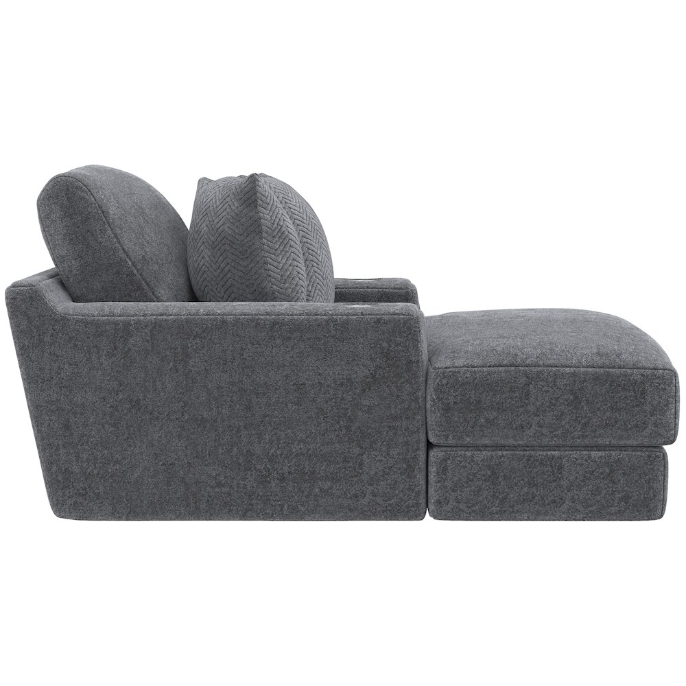 Cozy Chaise with USB Charging Ports in Grey Color. Picture 6