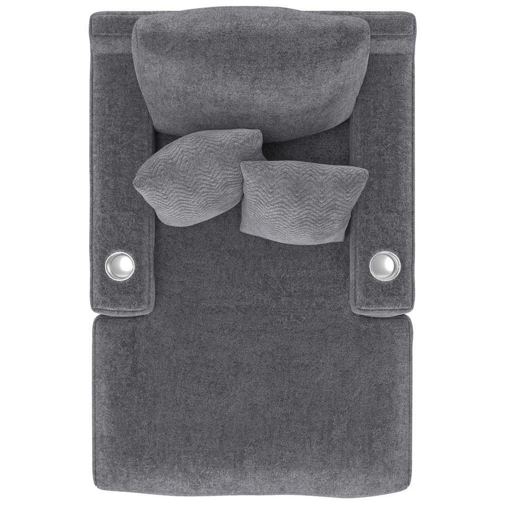 Cozy Chaise with USB Charging Ports in Grey Color. Picture 7