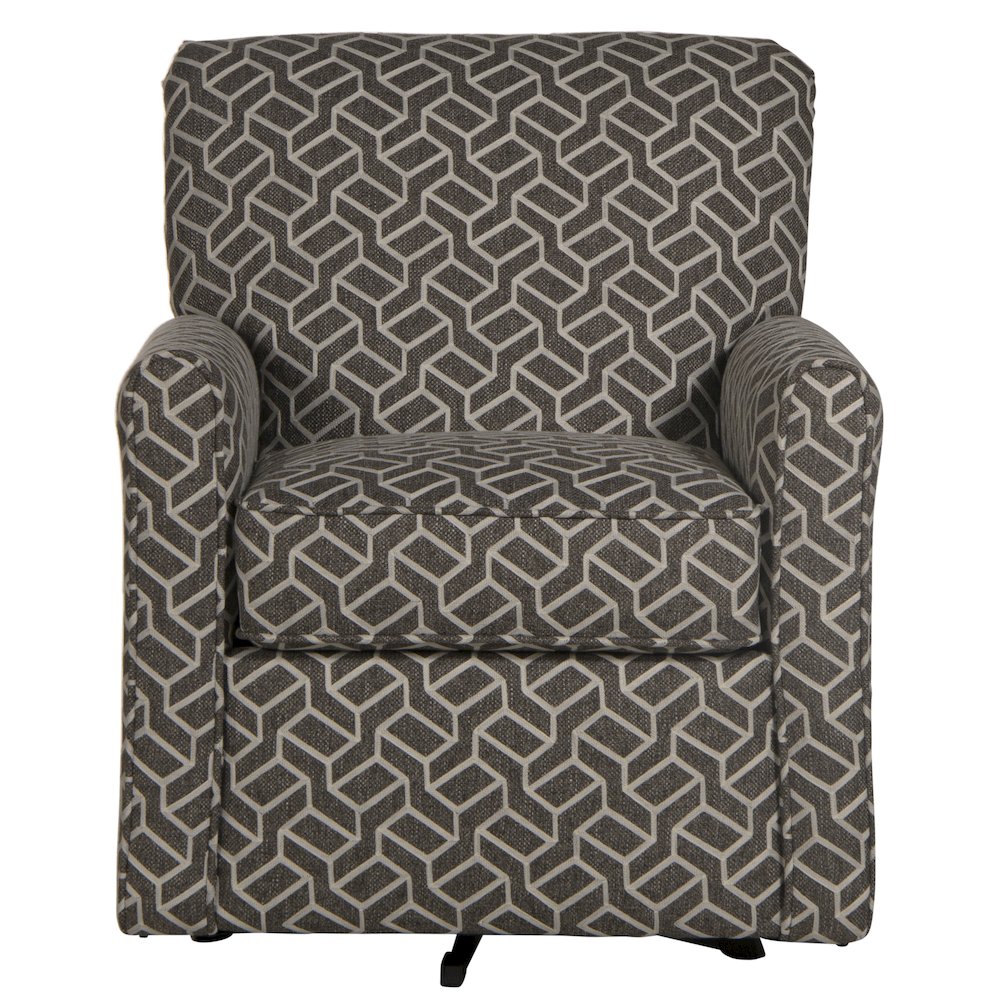 Cutler Swivel Accent Chair in Grey Color. Picture 3