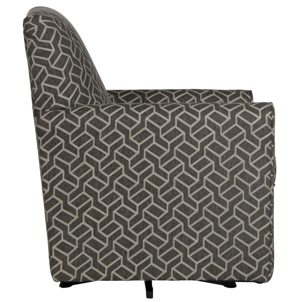 Cutler Swivel Accent Chair in Grey Color. Picture 4