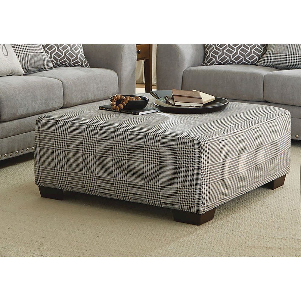 Cutler Cocktail Ottoman in Grey Color. Picture 5