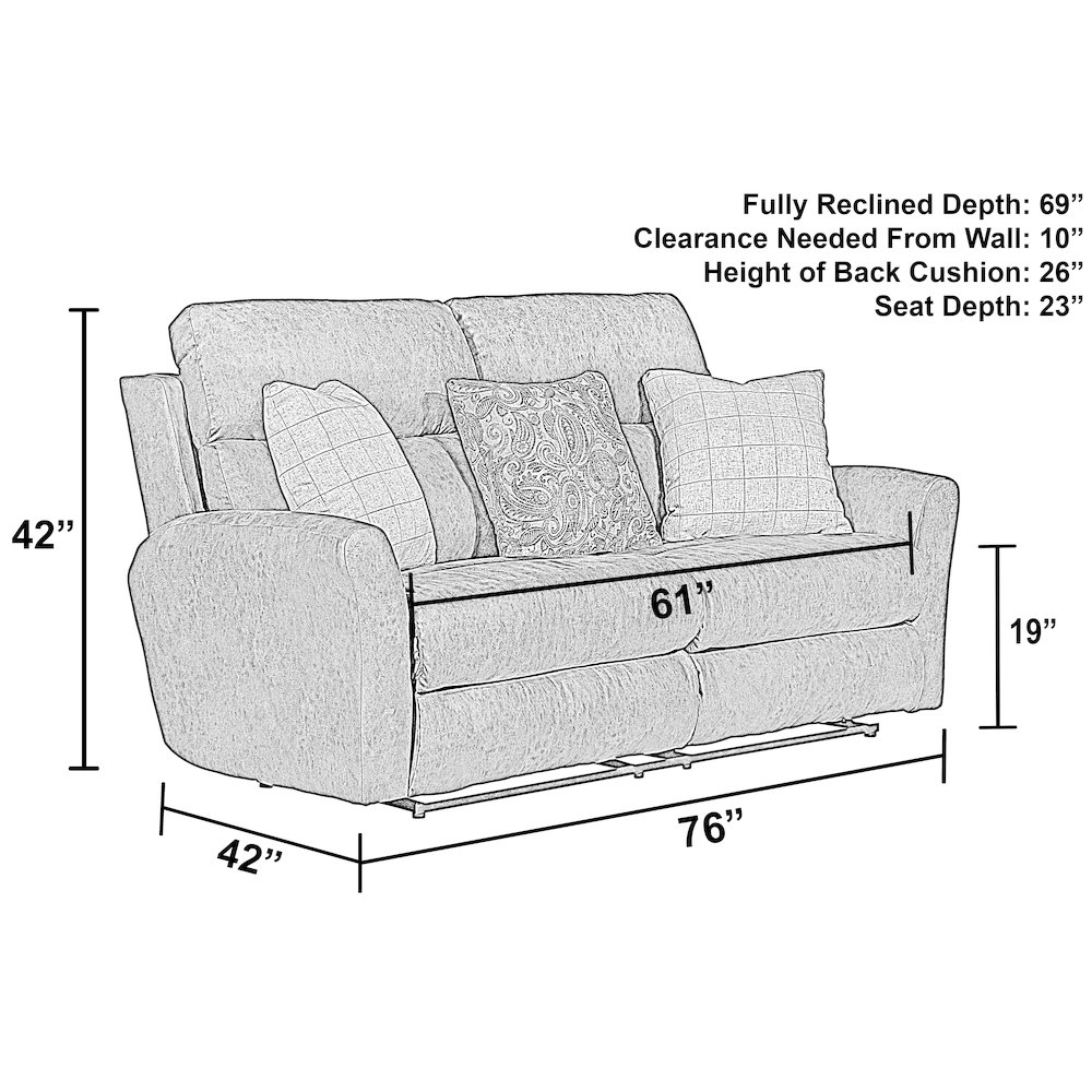 Justine Lay Flat Reclining Loveseat. Picture 9