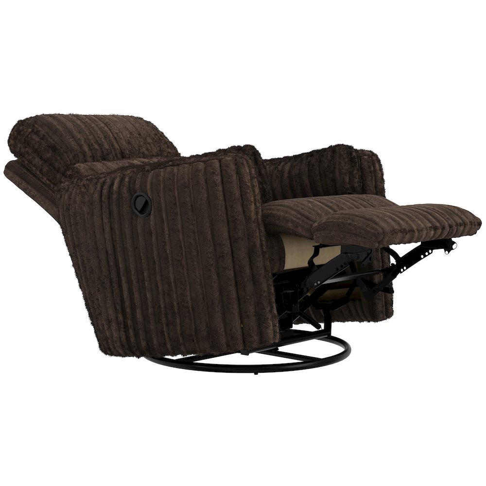 Daydream Swivel Glider Recliner in Chocolate color. Picture 2