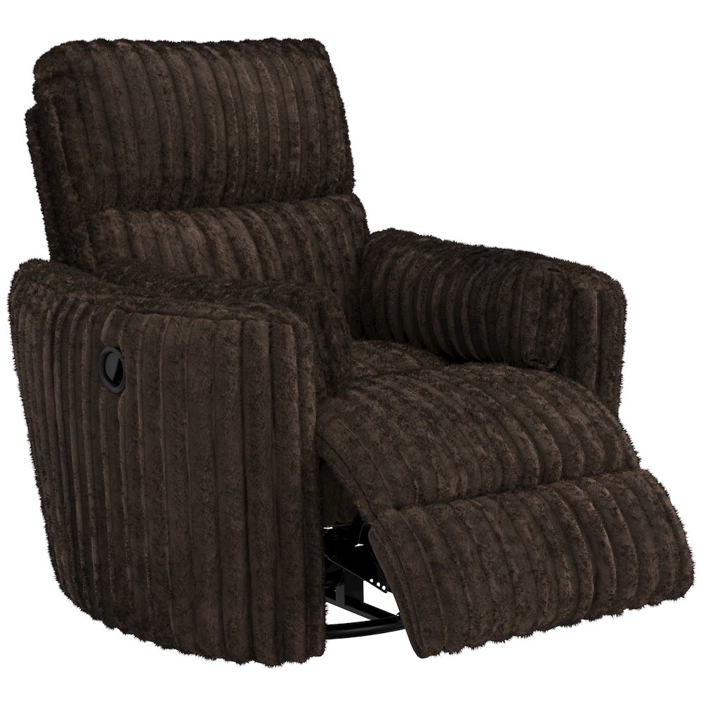 Daydream Swivel Glider Recliner in Chocolate color. Picture 3