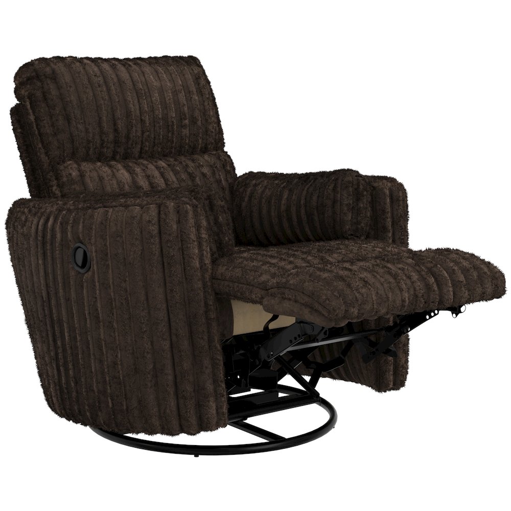 Daydream Swivel Glider Recliner in Chocolate color. Picture 4