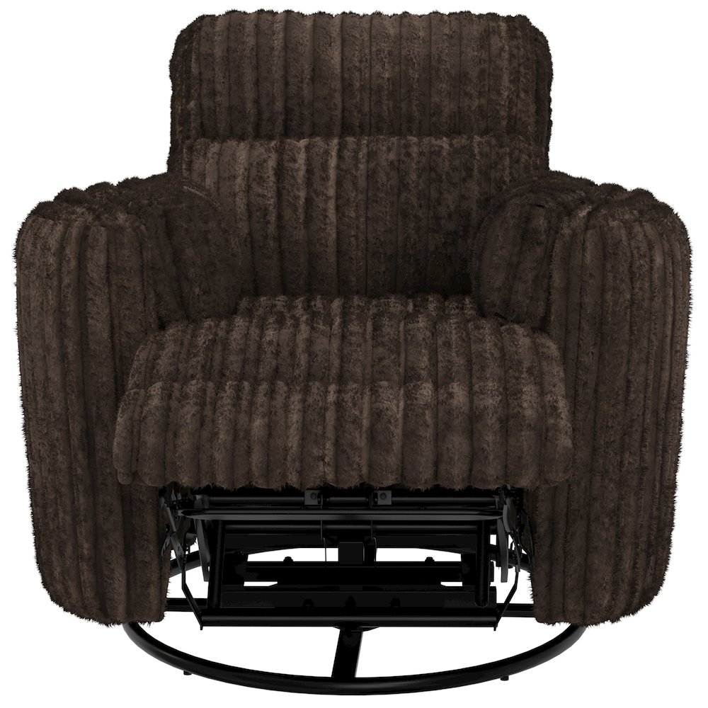 Daydream Swivel Glider Recliner in Chocolate color. Picture 6