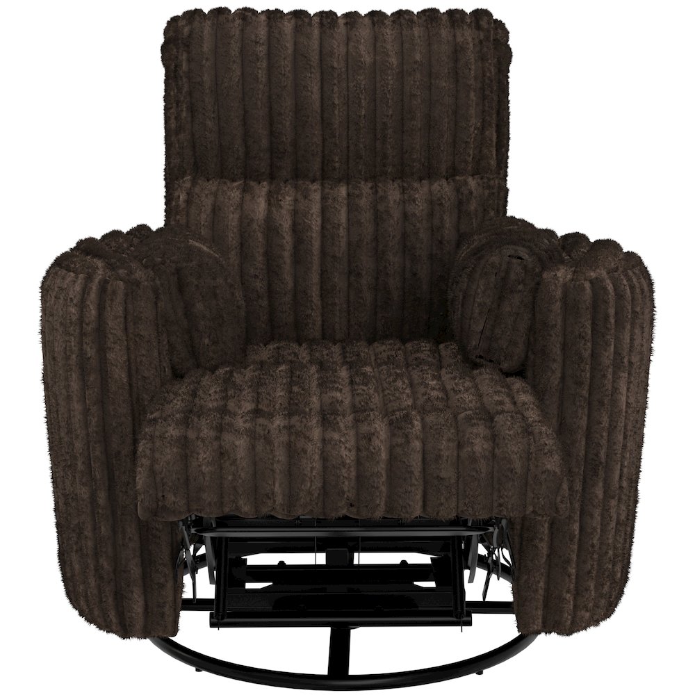 Daydream Swivel Glider Recliner in Chocolate color. Picture 10