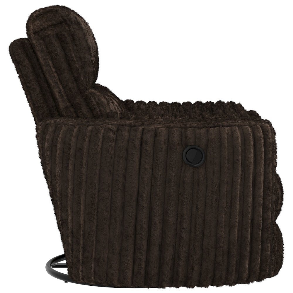 Daydream Swivel Glider Recliner in Chocolate color. Picture 14