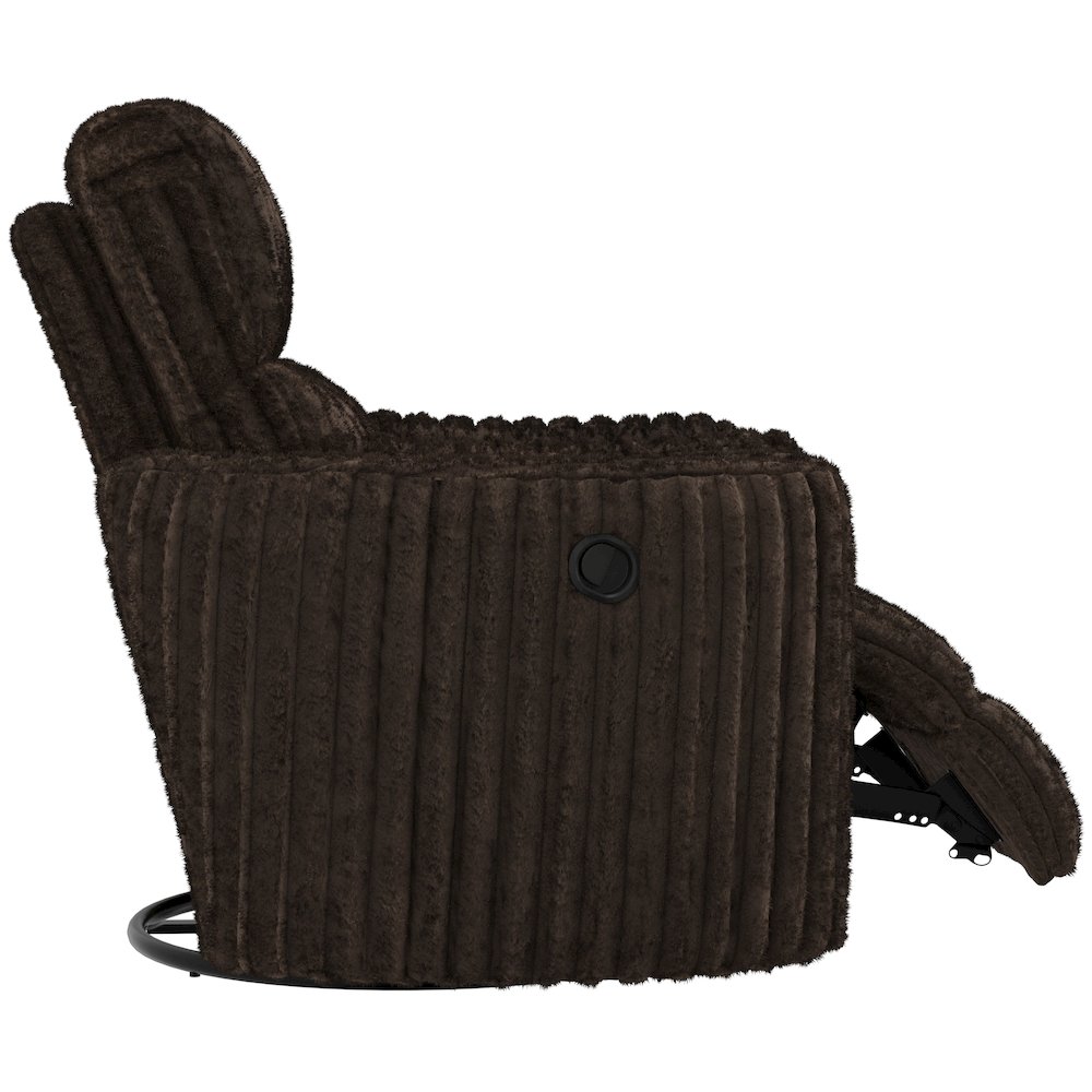 Daydream Swivel Glider Recliner in Chocolate color. Picture 16