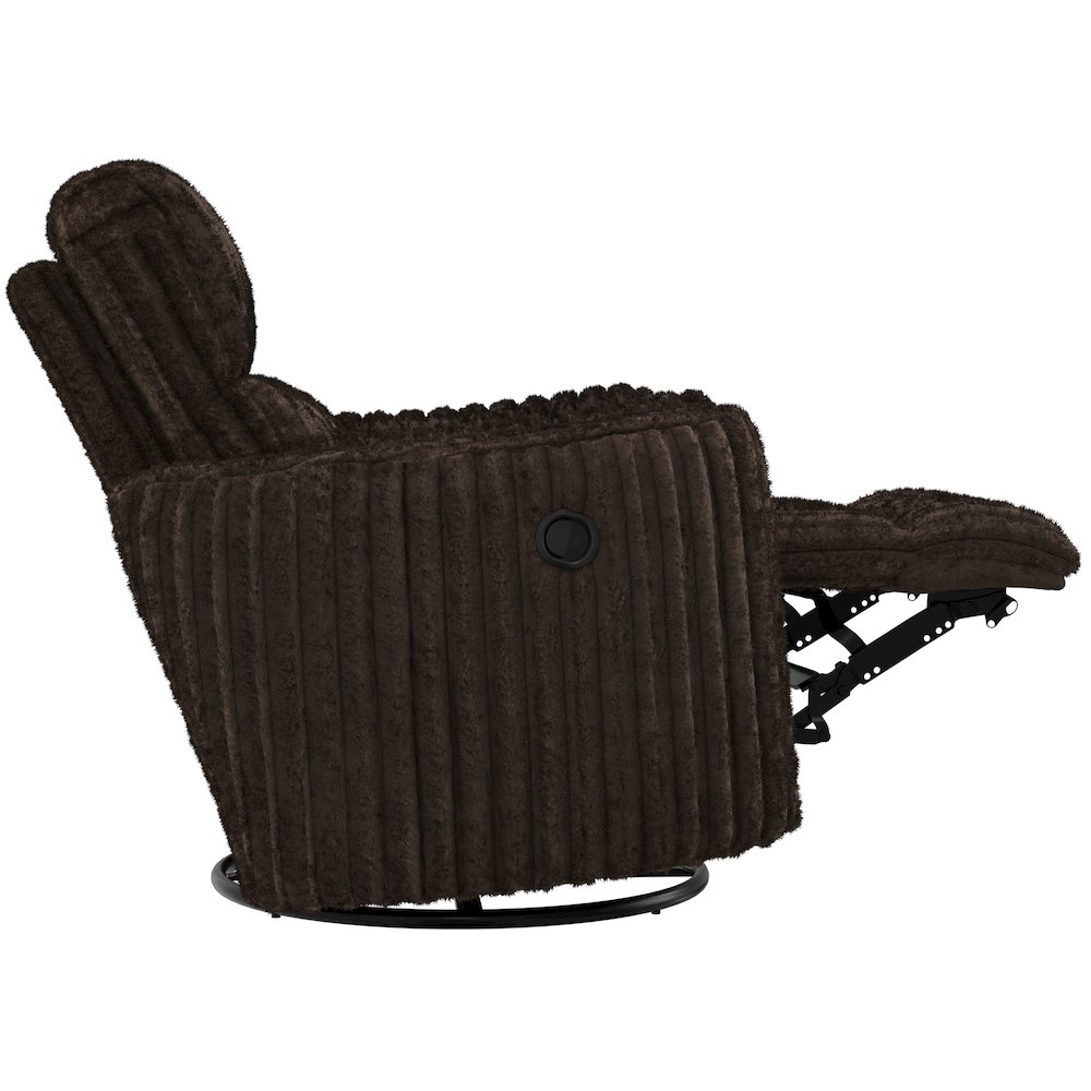 Daydream Swivel Glider Recliner in Chocolate color. Picture 17