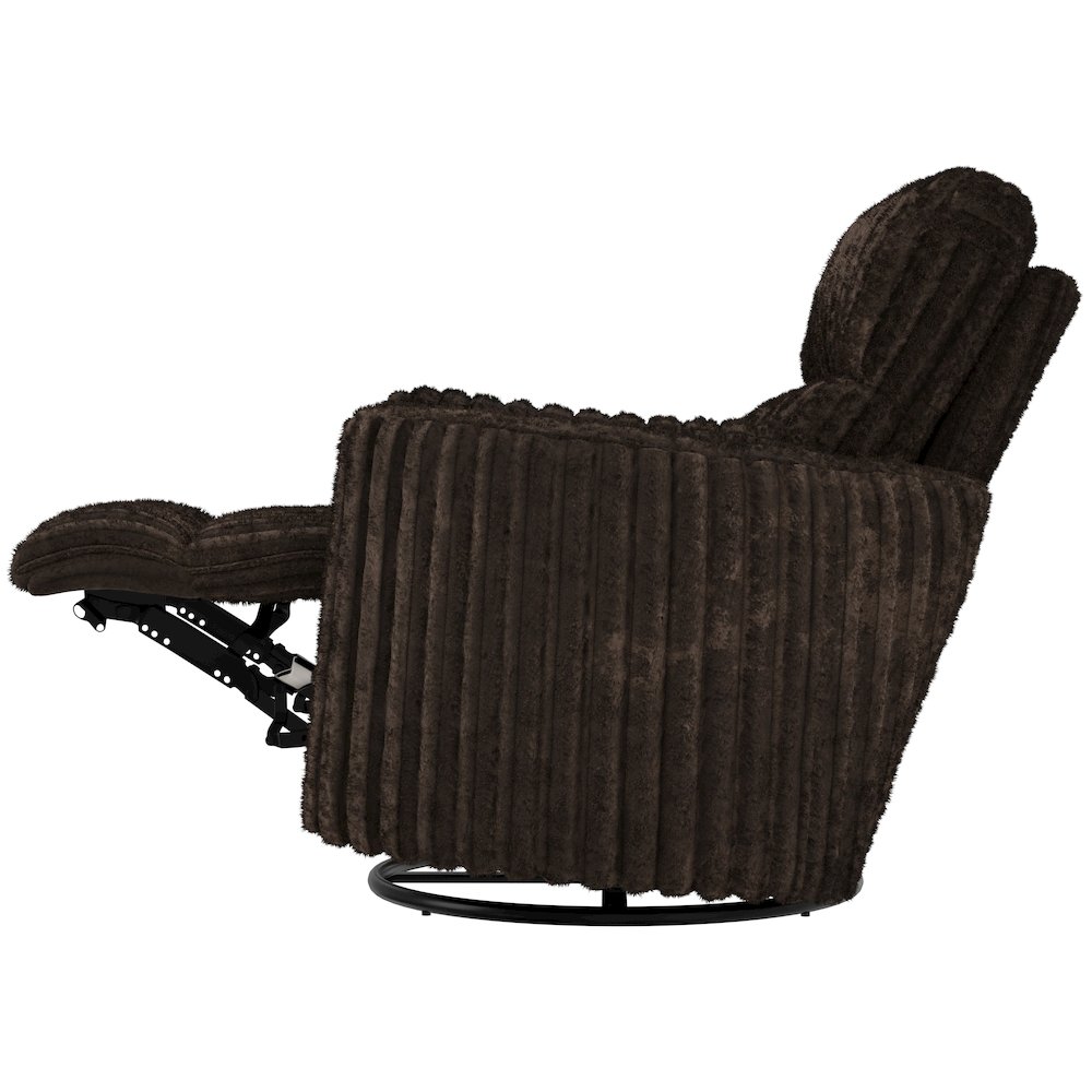 Daydream Swivel Glider Recliner in Chocolate color. Picture 21