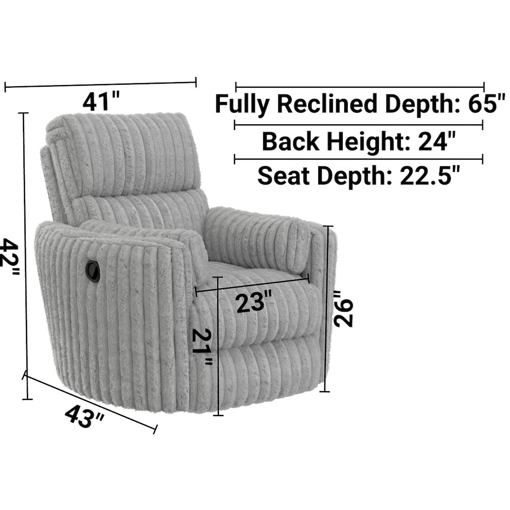 Daydream Swivel Glider Recliner in Moonstruck color. Picture 6