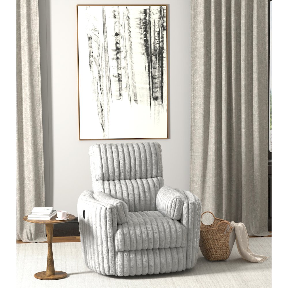 Daydream Swivel Glider Recliner in Moonstruck color. Picture 9
