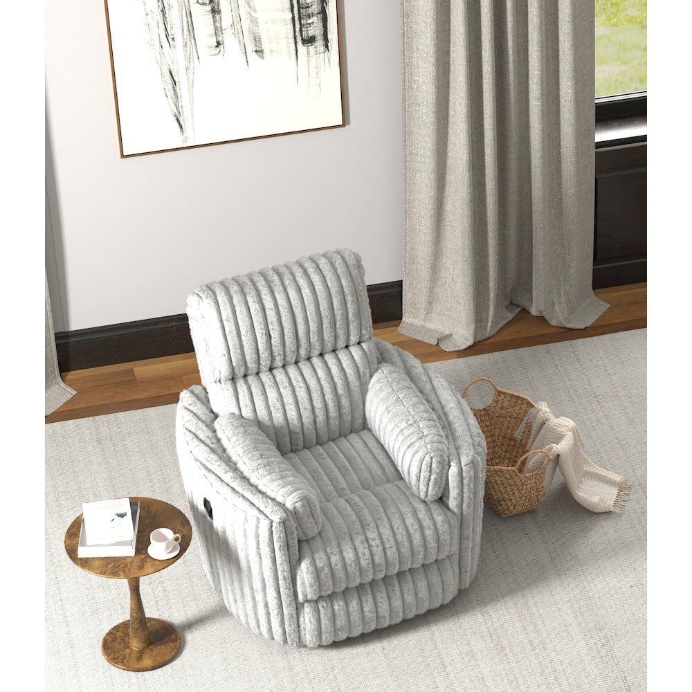 Daydream Swivel Glider Recliner in Moonstruck color. Picture 10