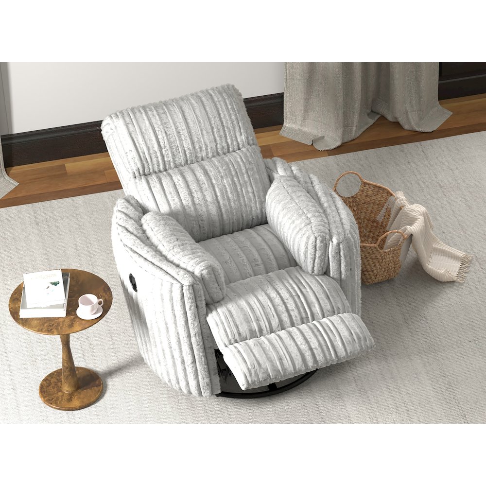 Daydream Swivel Glider Recliner in Moonstruck color. Picture 13