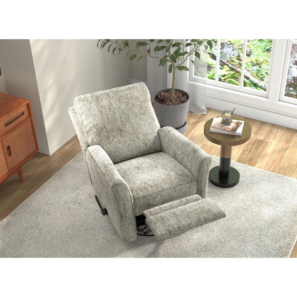 Belton Swivel Glider Recliner in Stone color. Picture 11