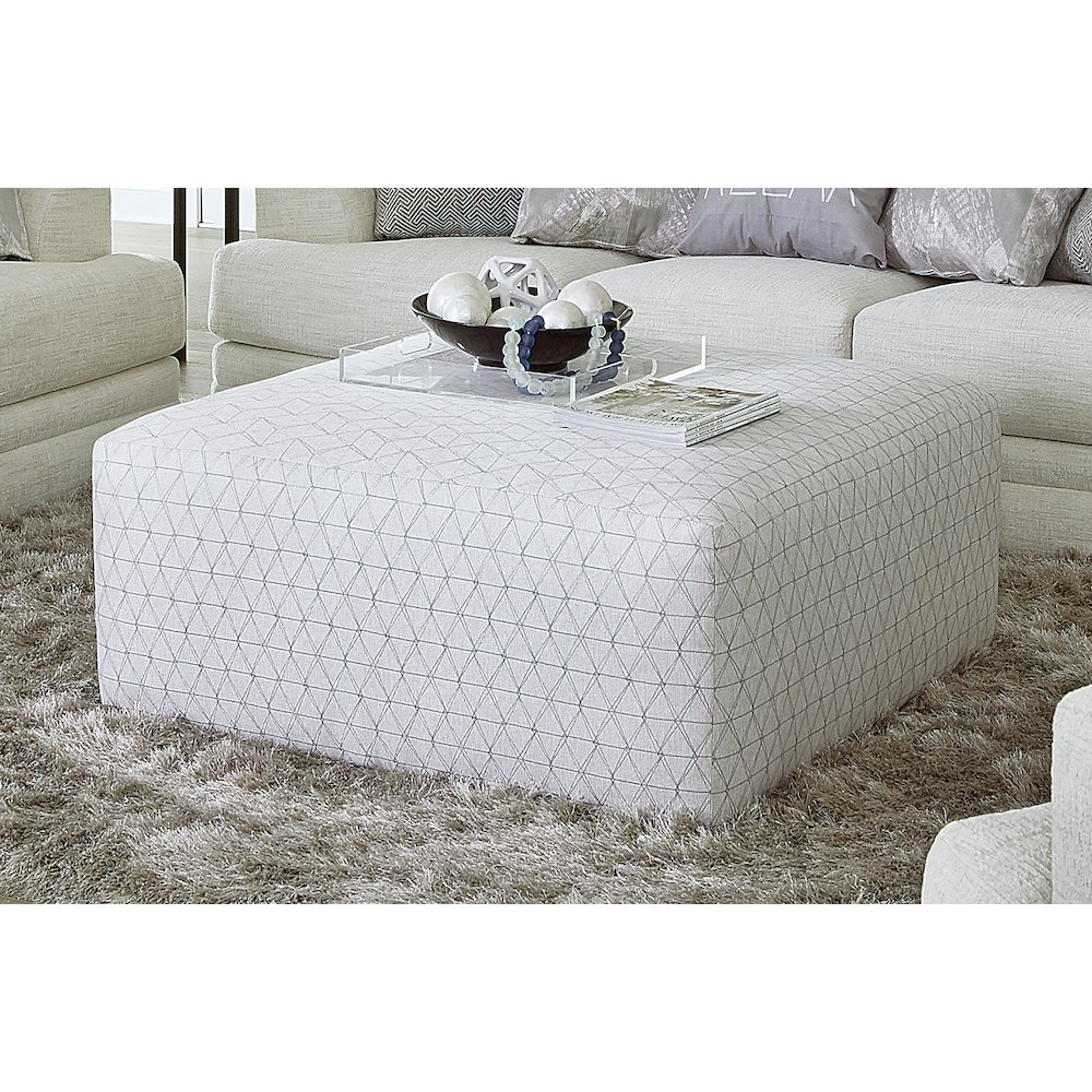 Zeller Ottoman in White Color. Picture 4