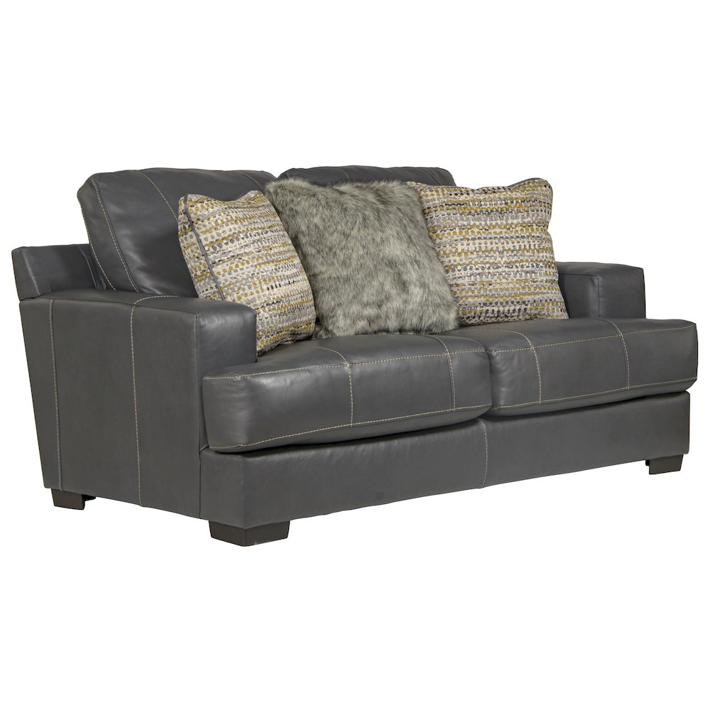 Marco Top Grain Italian Leather Match Loveseat. Picture 1