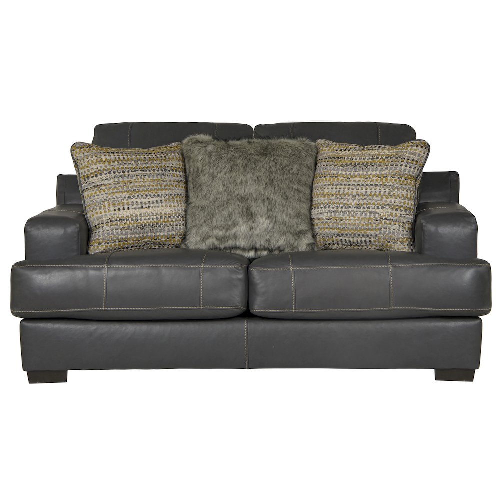 Marco Top Grain Italian Leather Match Loveseat. Picture 3