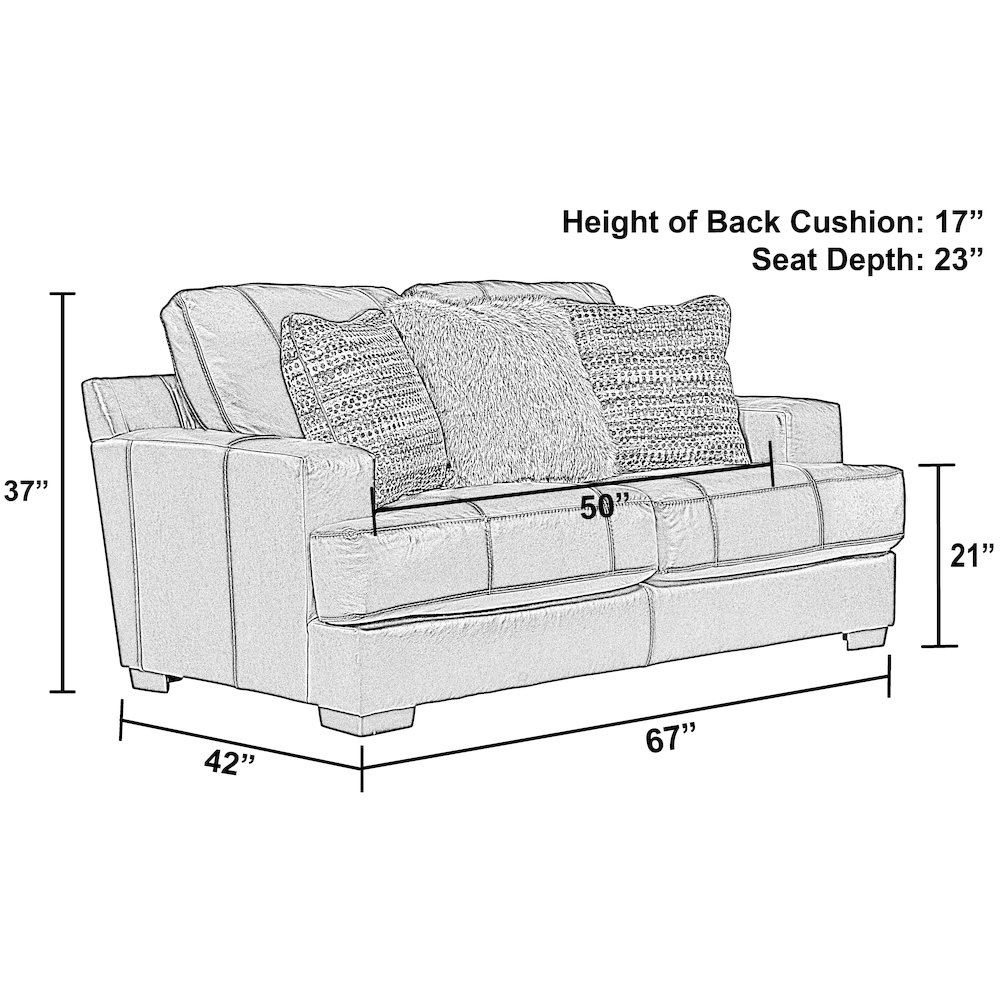 Marco Top Grain Italian Leather Match Loveseat. Picture 6