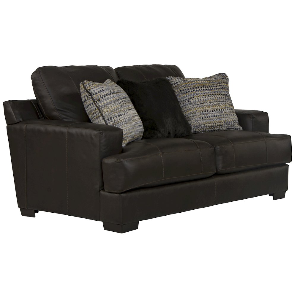 Marco Top Grain Italian Leather Match Loveseat. Picture 1